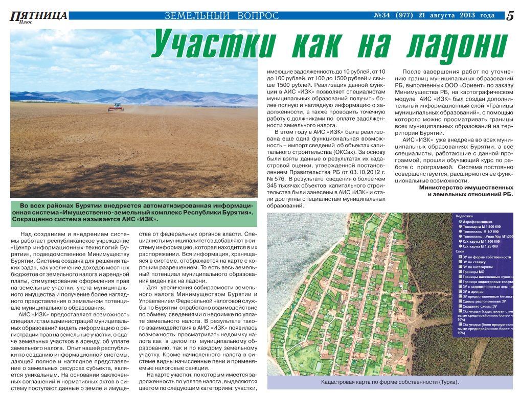 Реферат: Мониторинг земель в Заиграевском районе Республики Бурятия